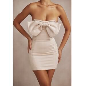 House of CB Sz M Ariella Bow Dress Strapless Bachelorette Bridal Cocktail Fitted